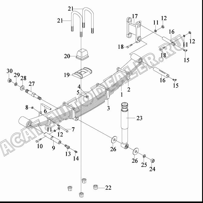 Подъемное кольцо - передняя рессора 2902466-50A для FAW CA4250