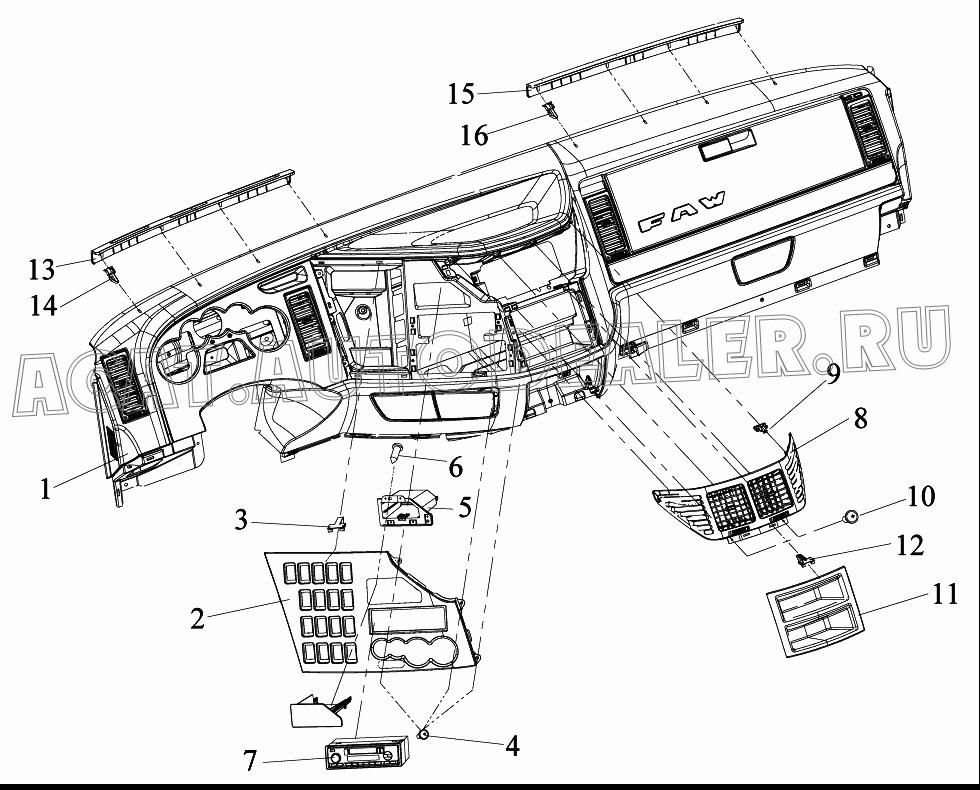 Радиоприемник в сборе 7901010-A01 для FAW CA4250