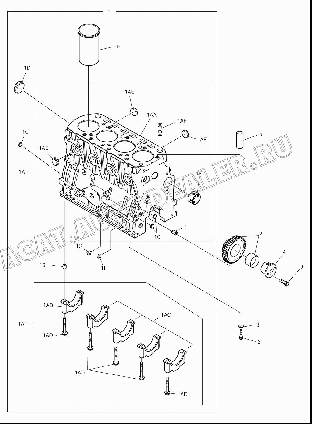BLOCK;CYLINDER K1022372 для Doosan 430 Plus