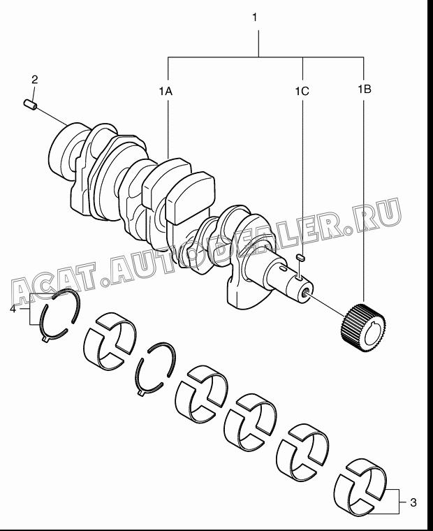 CRANKSHAFT K1022365 для Doosan 430 Plus