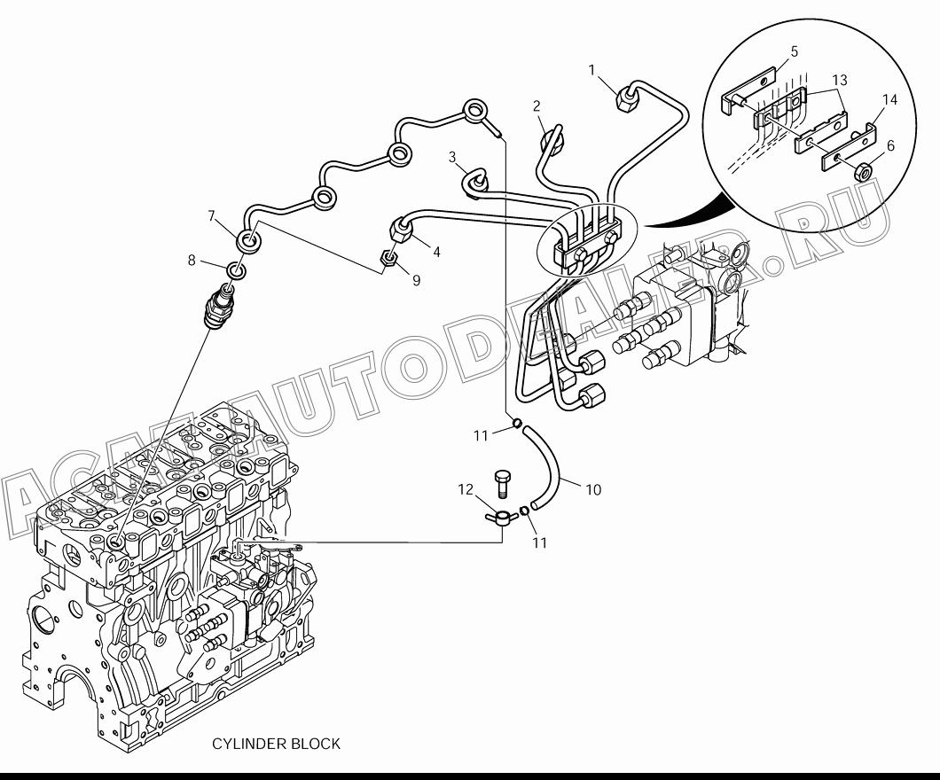 PIPE;INJECTOR K1019216 для Doosan 430 Plus