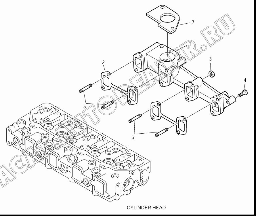 MANIFOLD;EXHAUST K1019356 для Doosan 430 Plus