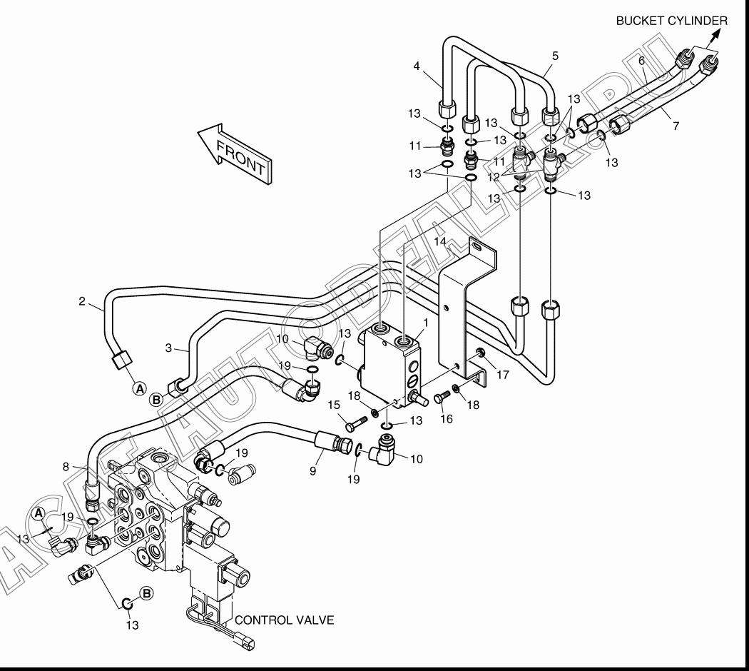 SELF LEVEL PIPING K1023388B для Doosan 450 Plus (Tier-3)