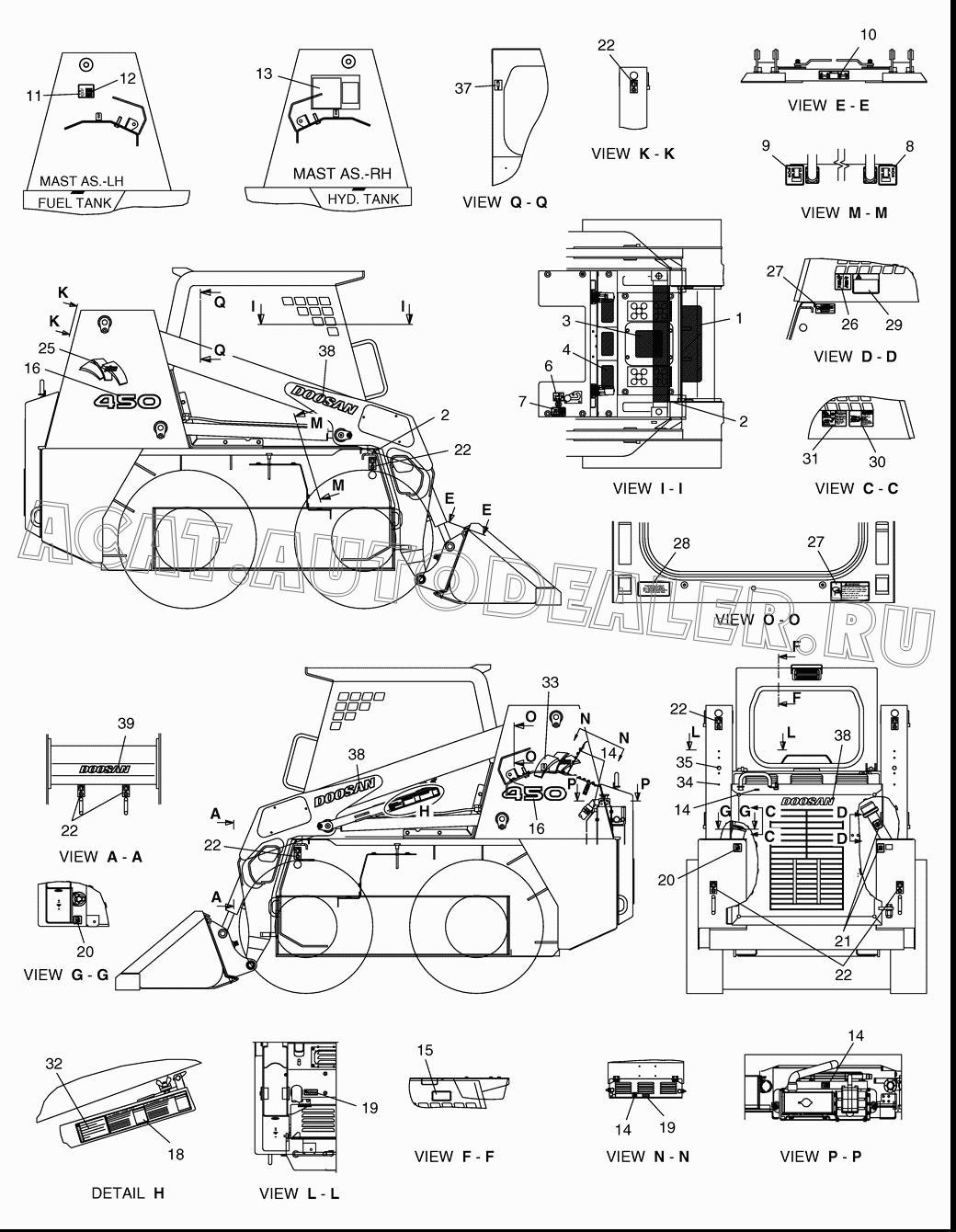 NAME PLATE ASS'Y K1040128 для Doosan 450 Plus (Tier-3)