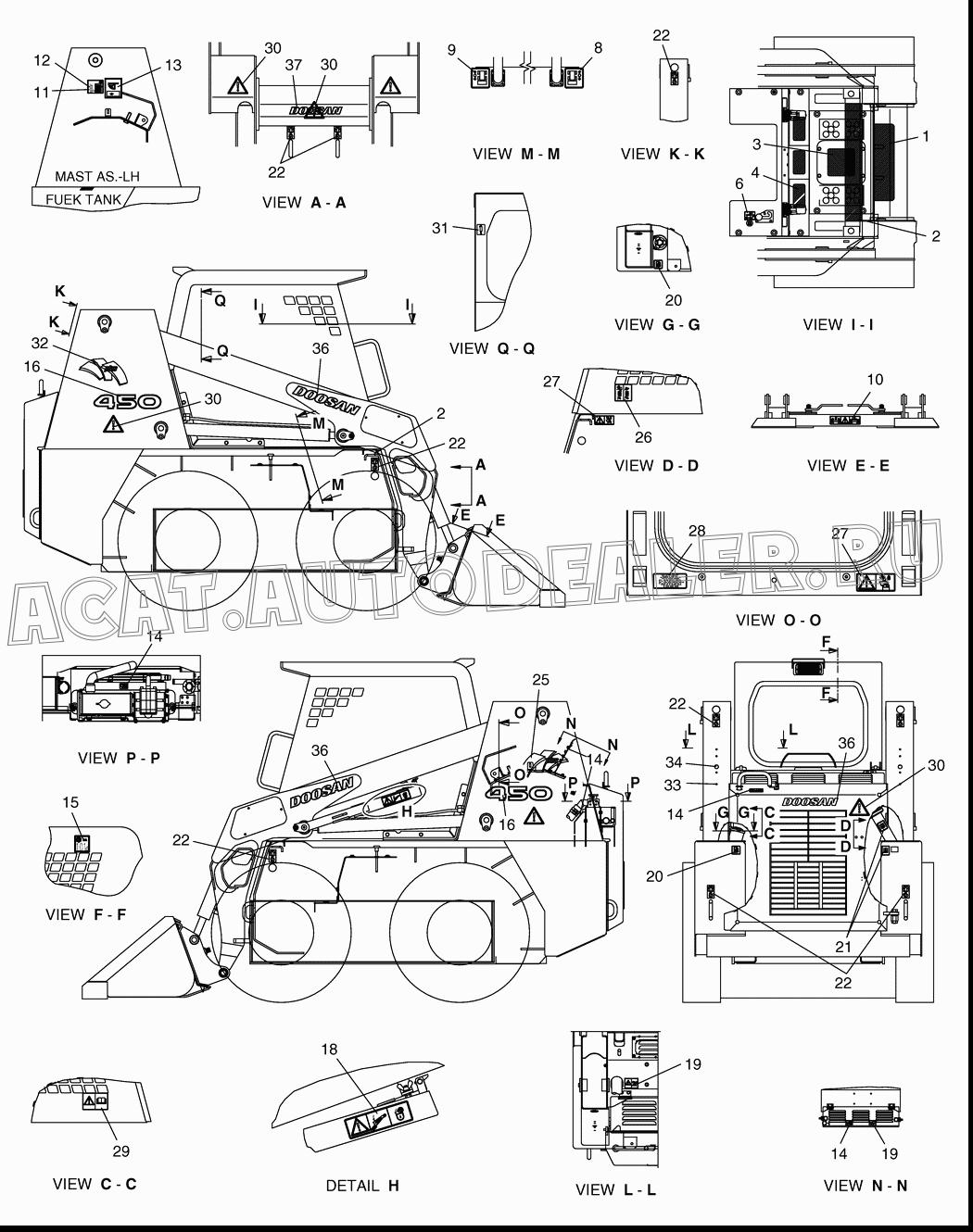 NAME PLATE ASS'Y K1040129 для Doosan 450 Plus (Tier-3)