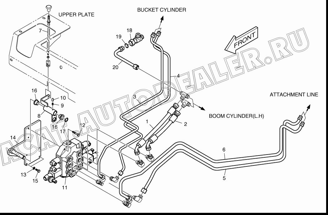 BOOM & BUCKET PIPING K1022171 для Doosan 460 Plus