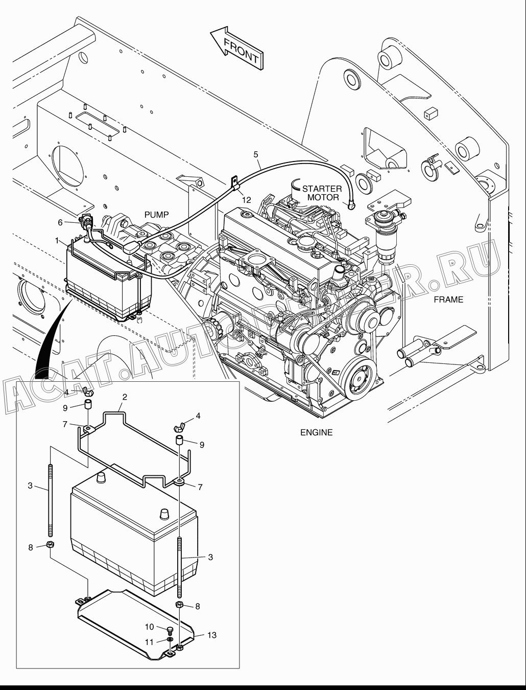 ELECTRIC PARTS-BATTERY K1021564 для Doosan 460 Plus