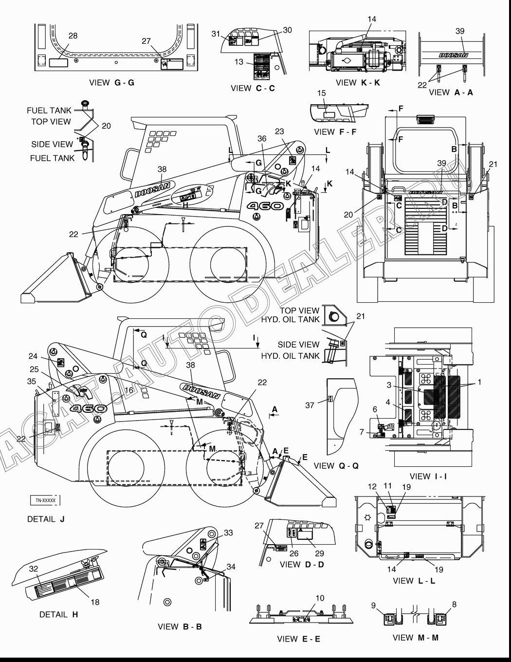 NAME PLATE ASS'Y K1040133 для Doosan 460 Plus (Tier-3)