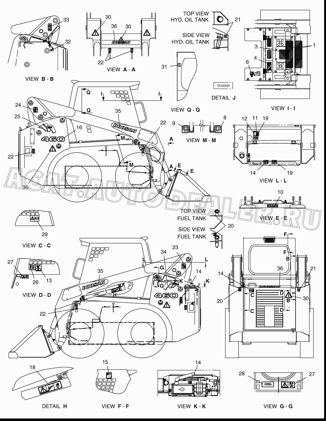 NAME PLATE ASS'Y K1040134 для Doosan 460 Plus (Tier-3)