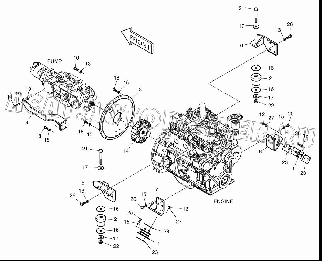 Двигатель & PUMP ASS'Y K1021543 для Doosan 470 Plus