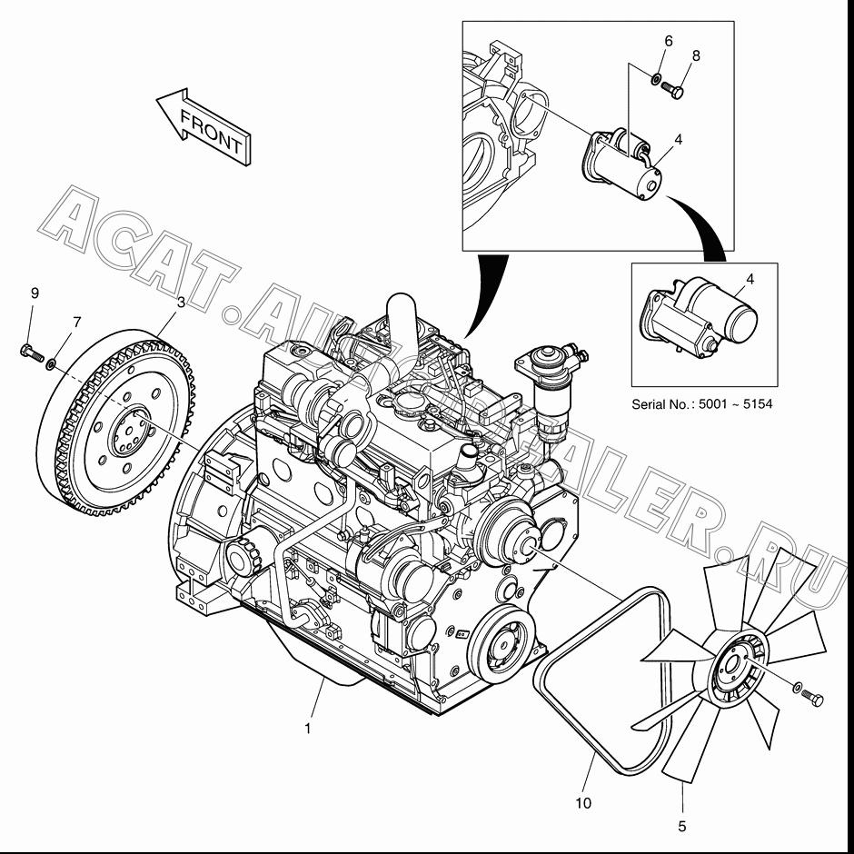 Двигатель K1022422 для Doosan 470 Plus