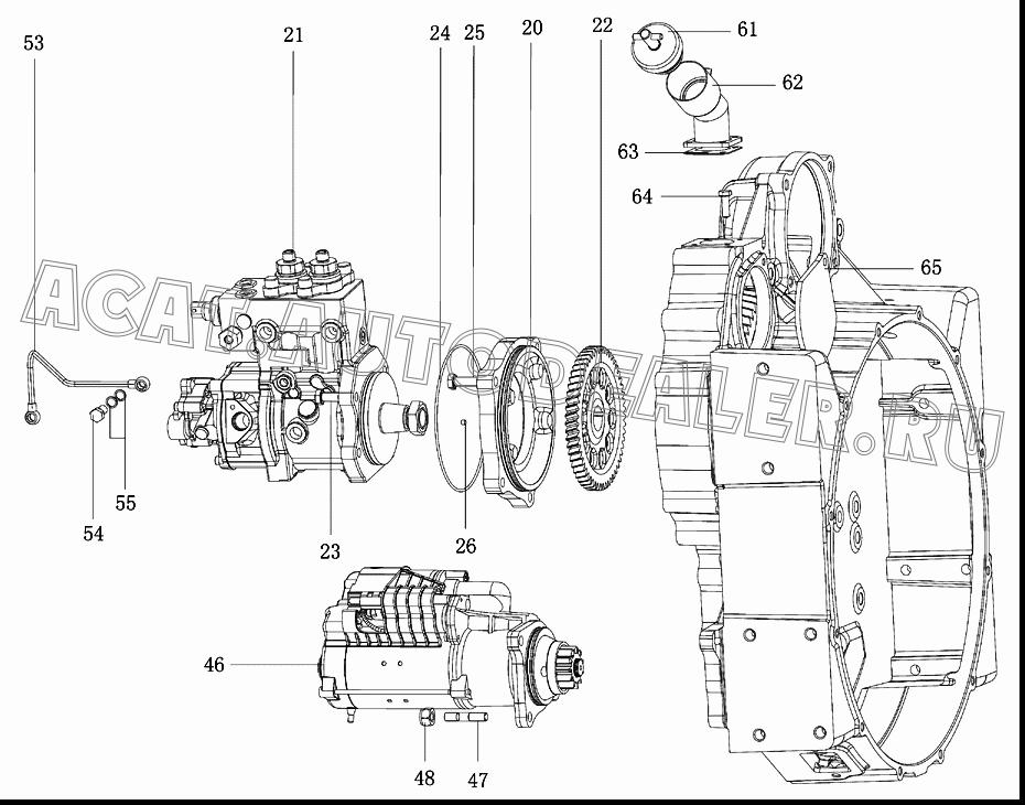 Фланец топливного насоса 612630030023 для Shaanxi SX3255NR384 (6x4), SX3315DR326, SX3315DV326 (8x4)