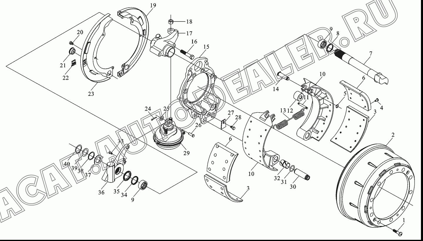 Барабан тормозной 81501100232 для Shaanxi SX4185NT361, SX4185NV361, SX4255NT324, SX4255NV324