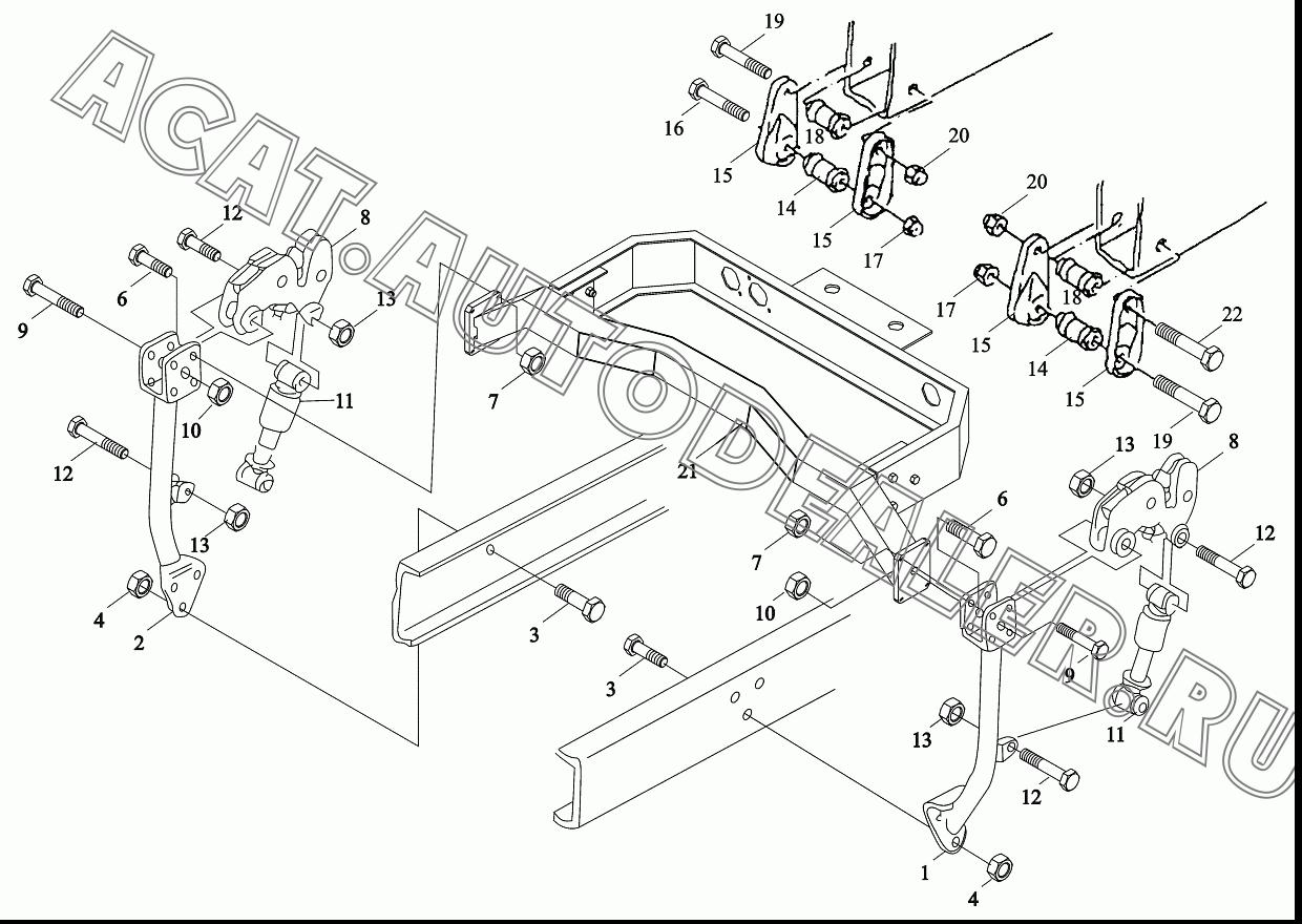 Кронштейн подвески левой задней DZ1640440210 для Shaanxi SX4185NT361, SX4185NV361, SX4255NT324, SX4255NV324
