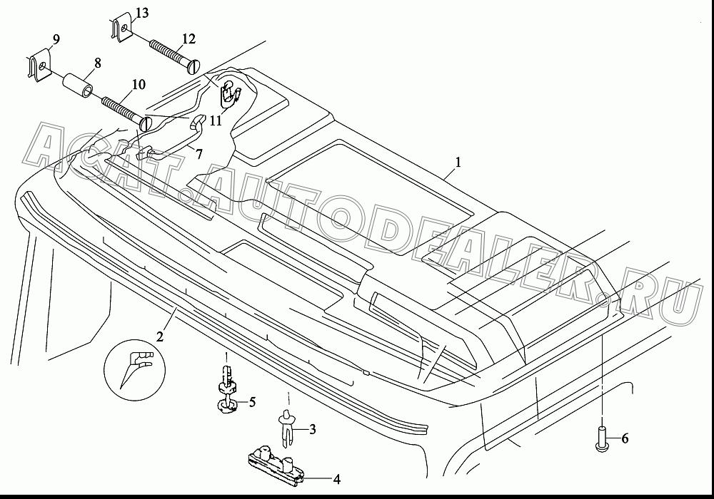 Внутренняя облицовка в сборе DZ1643610060 для Shaanxi SX4185NT361, SX4185NV361, SX4255NT324, SX4255NV324