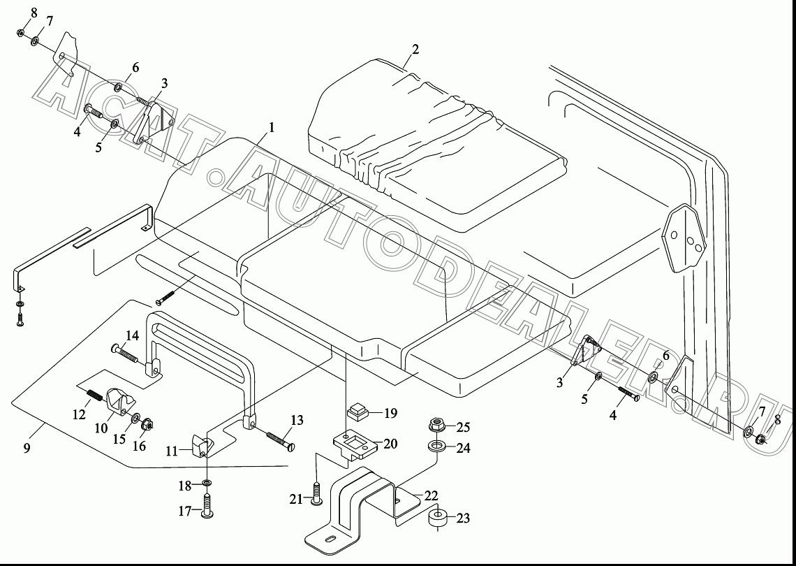 Спальное место в сборе 81.62159.6268 для Shaanxi SX4185NT361, SX4185NV361, SX4255NT324, SX4255NV324