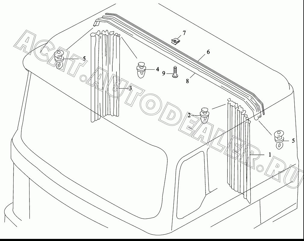 Направляющий рельс DZ1693570200 для Shaanxi SX4185NT361, SX4185NV361, SX4255NT324, SX4255NV324