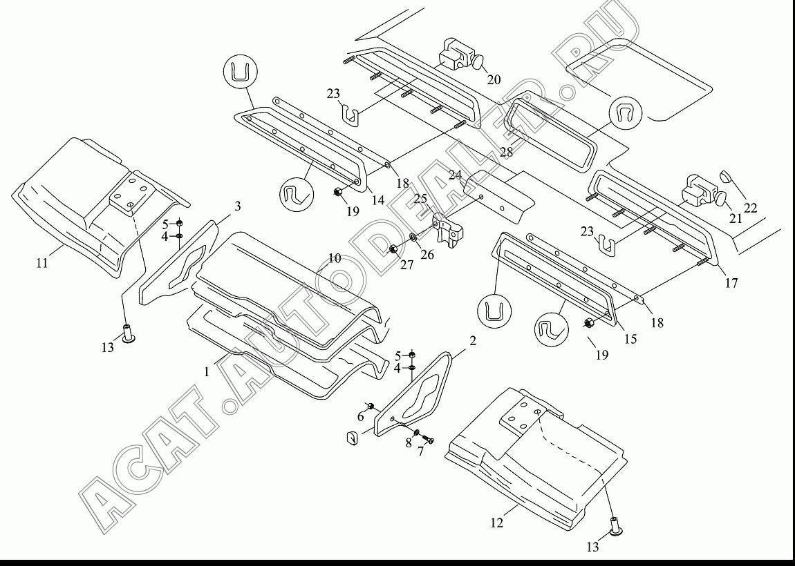 Средняя облицовка 81.63903.0079 для Shaanxi SX4185NT361, SX4185NV361, SX4255NT324, SX4255NV324