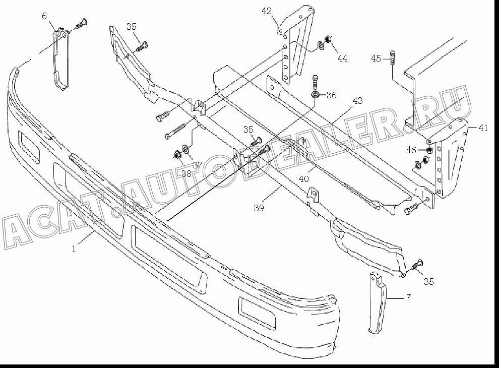 Упор нижний левый DZ9112930271 для Shaanxi SX4185NT361, SX4185NV361, SX4255NT324, SX4255NV324