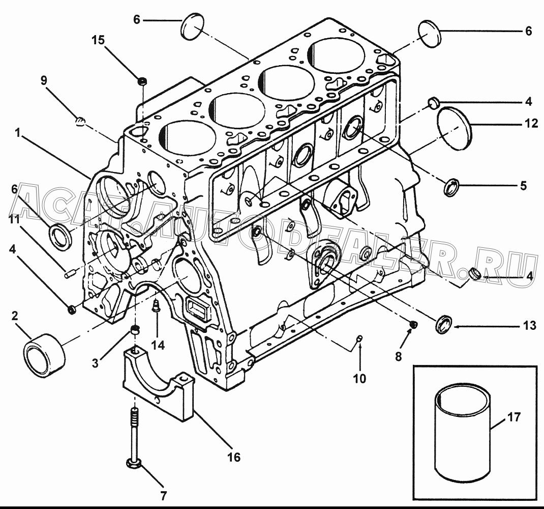 Пробка уплотнительная А3900965 для Cummins 4В, 6В, 6С (EQB, EQC)