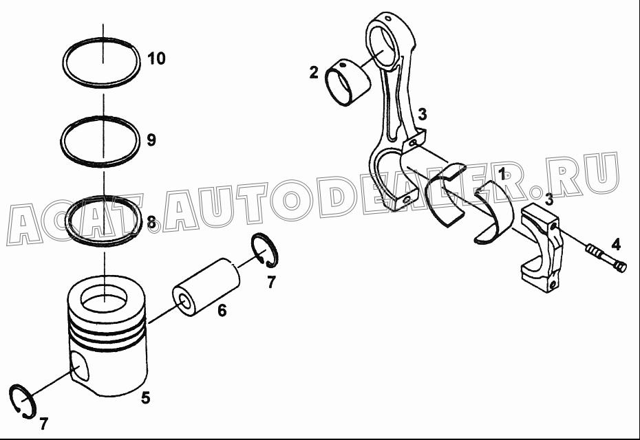 Поршень А3926631 для Cummins 4В, 6В, 6С (EQB, EQC)