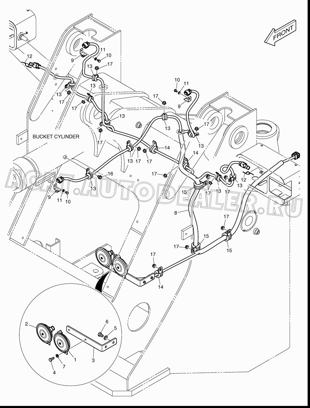 BRACKET;HORN 4197-2656A для Doosan DL160