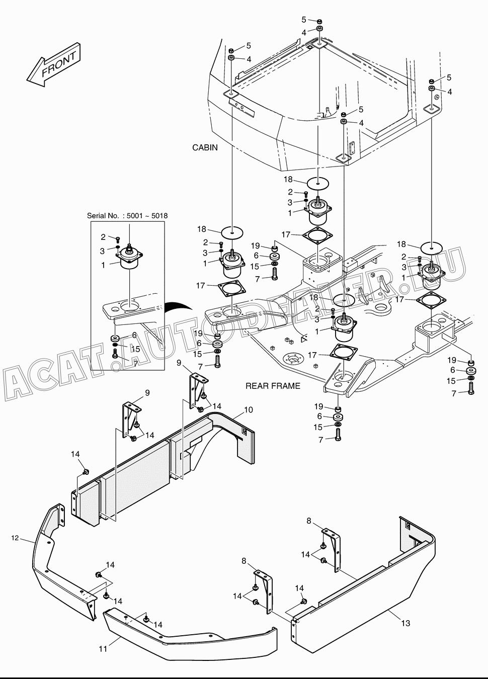 RUBBER,CABIN MOUNT 180204-00005 для Doosan DL160