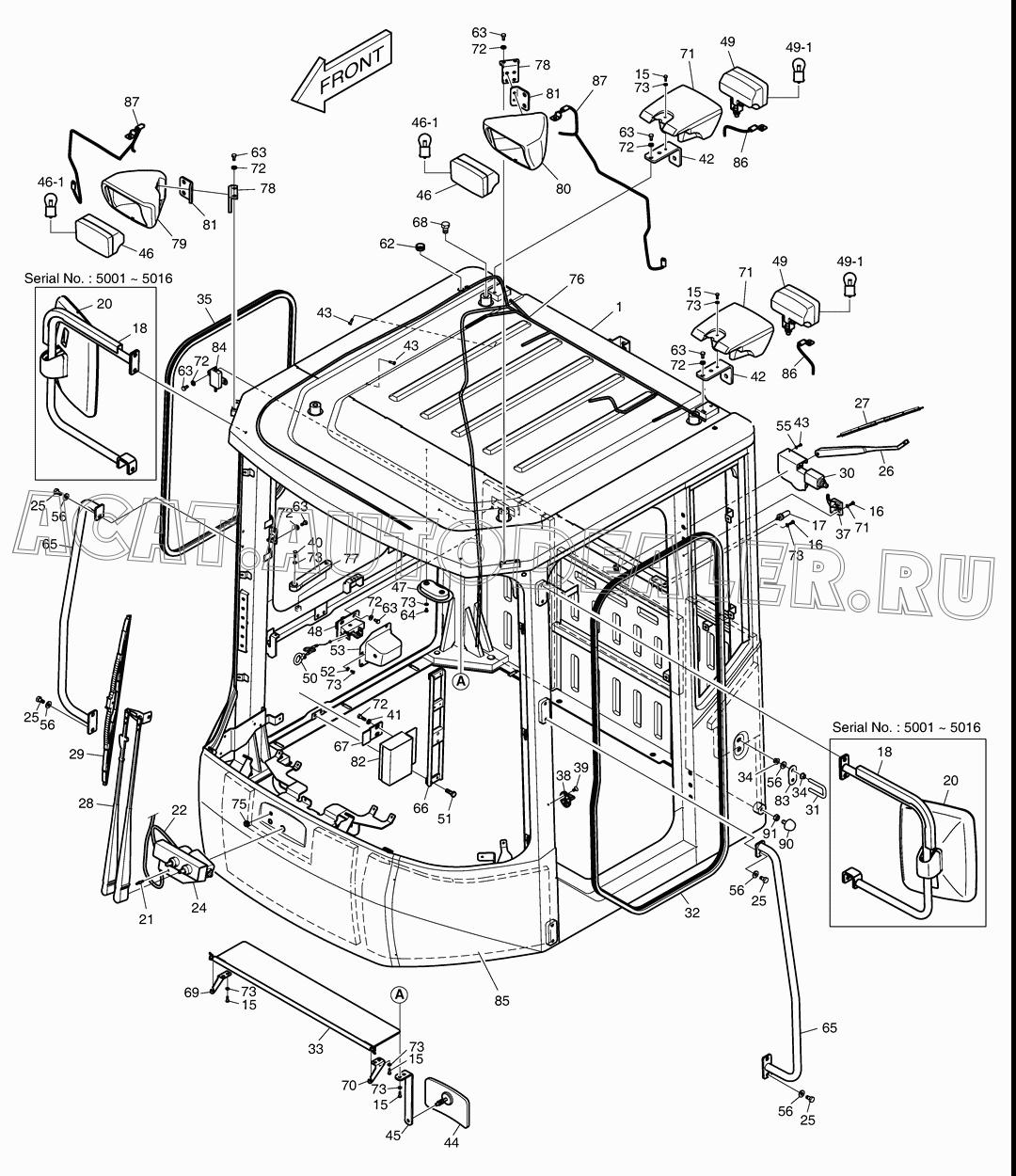 MOTOR;WIPER 2538-9005A для Doosan DL160