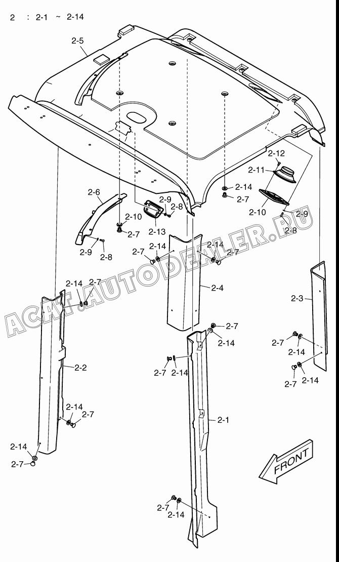 COVER;ROOF K1005954A для Doosan DL450
