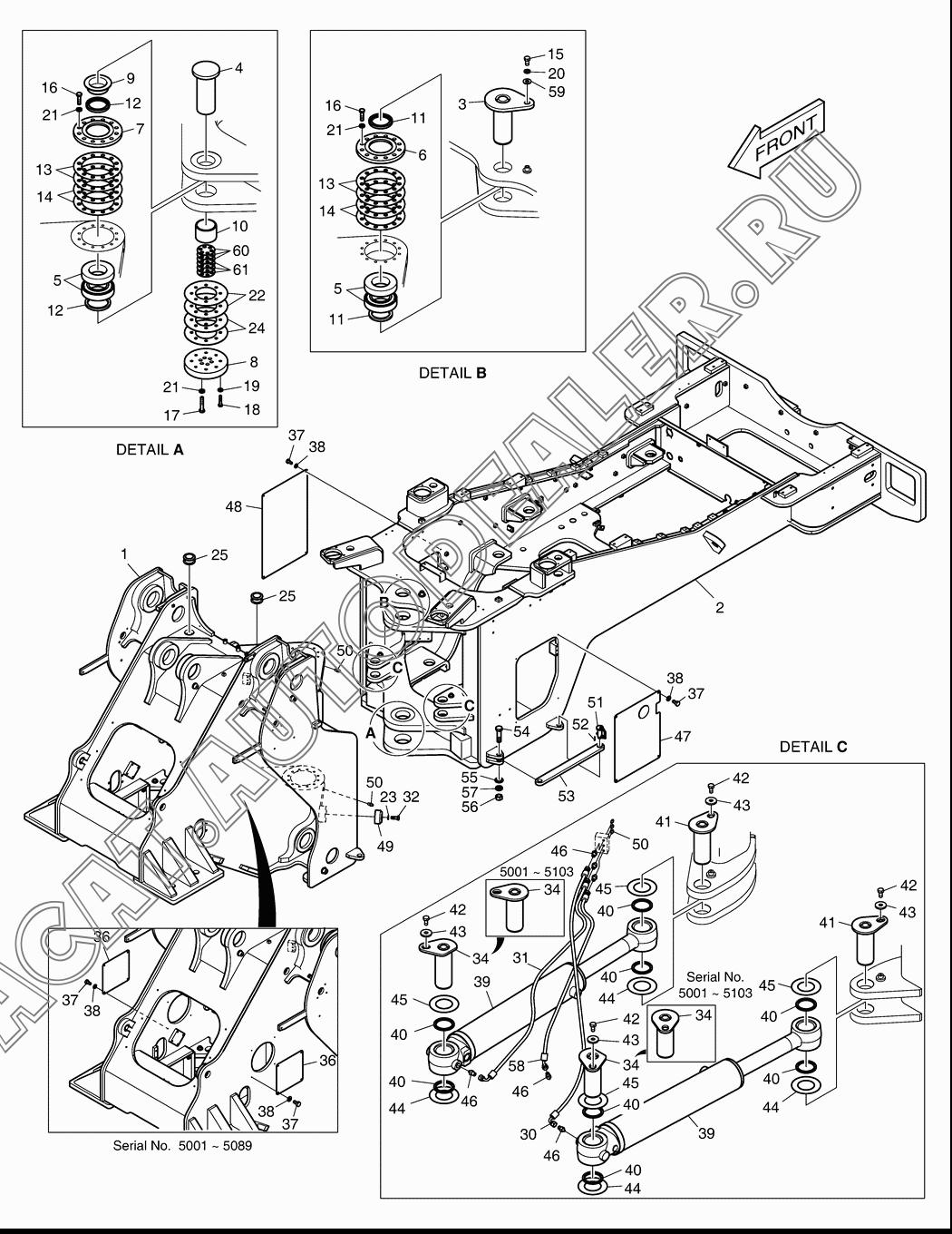 FRAME;FRONT K1007431E для Doosan DL500
