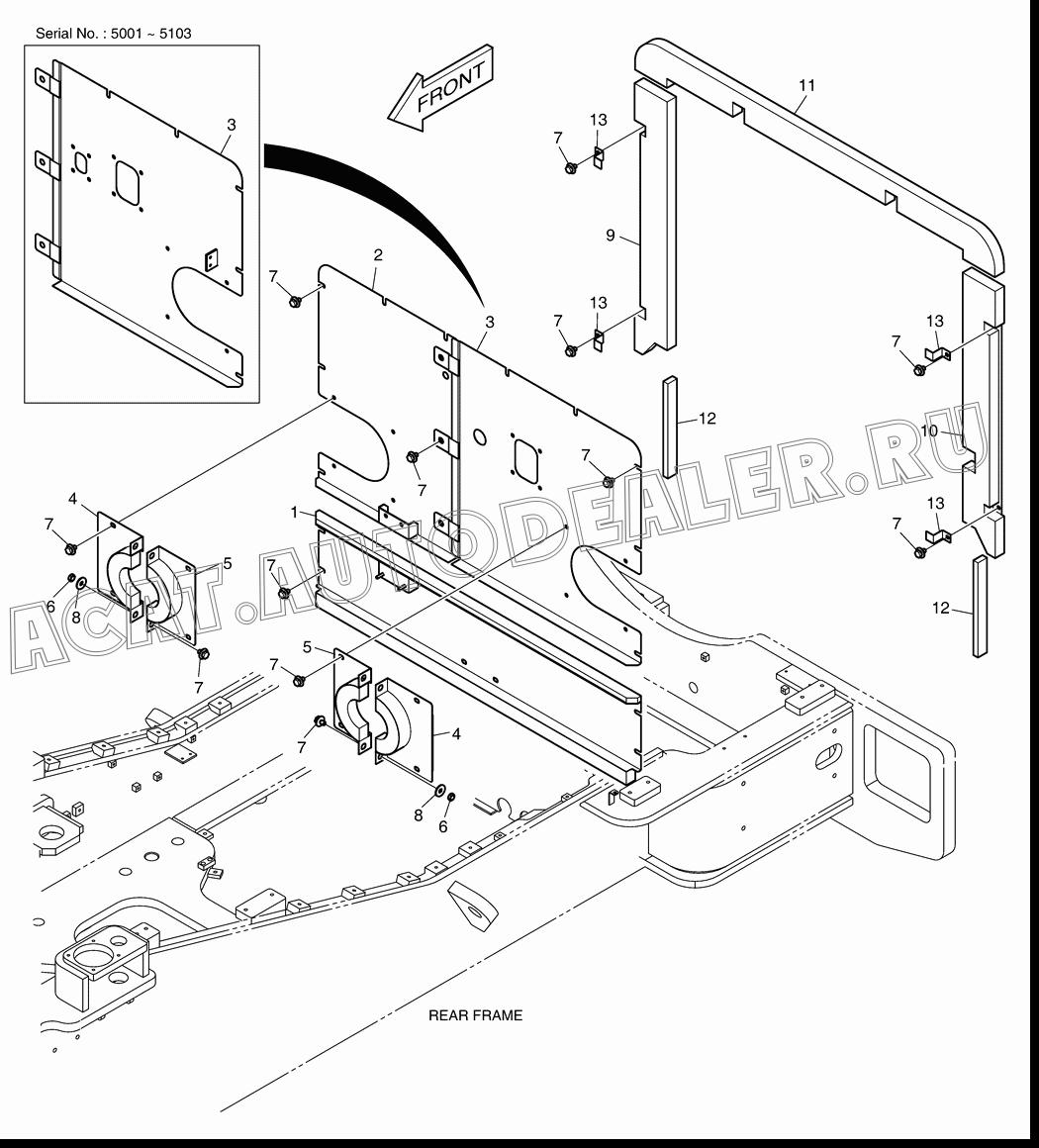 COVER;BAFFLE K1010162A для Doosan DL500