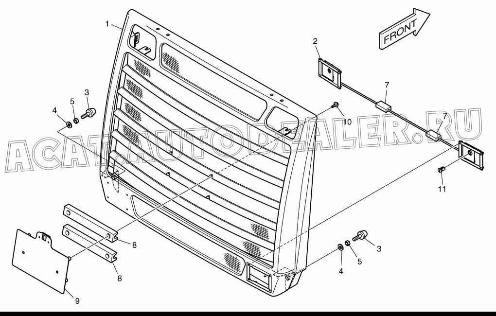 GRILLE;RADIATOR K1014890B для Doosan DL500