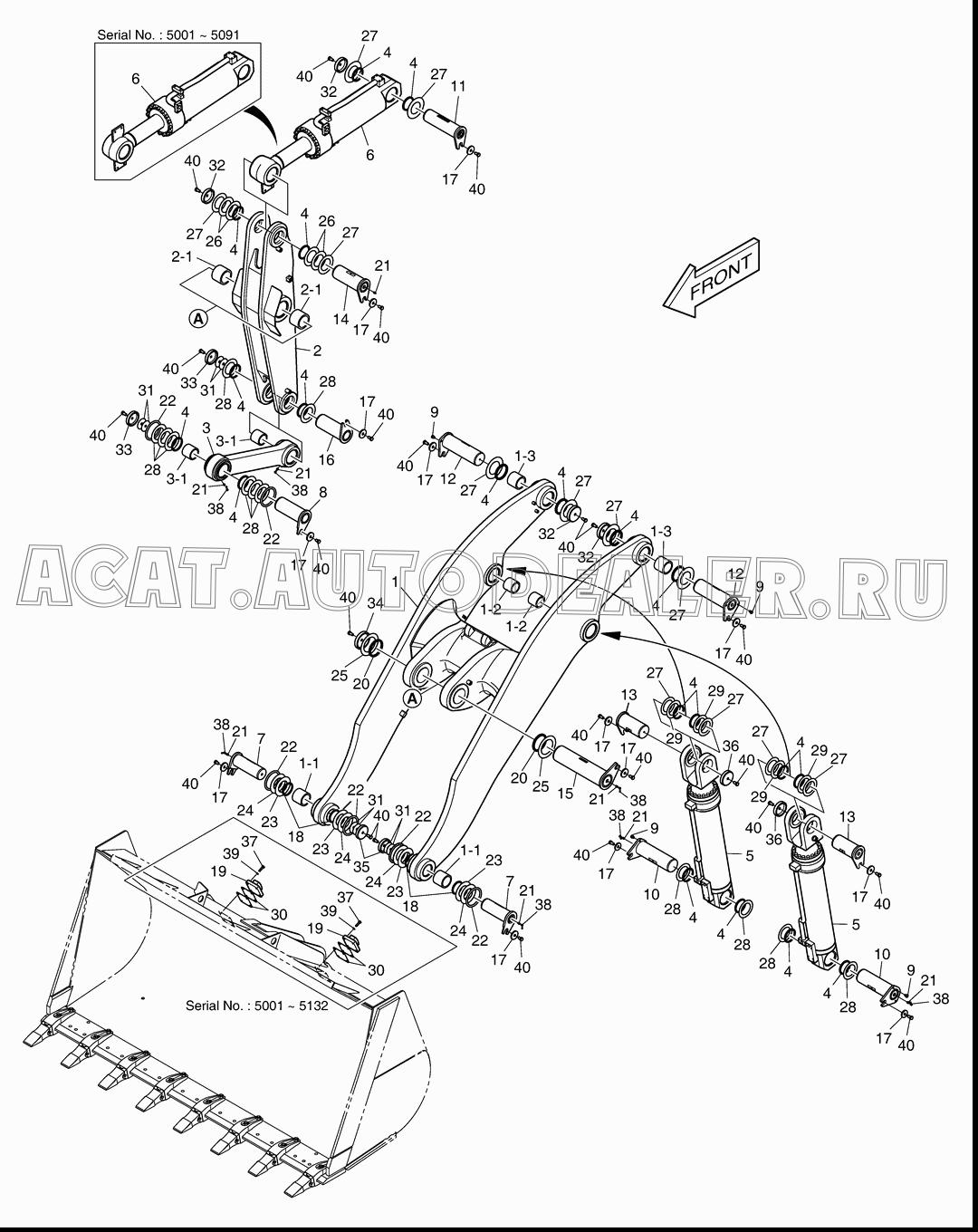 ARM;LIFT K1007626B для Doosan DL500
