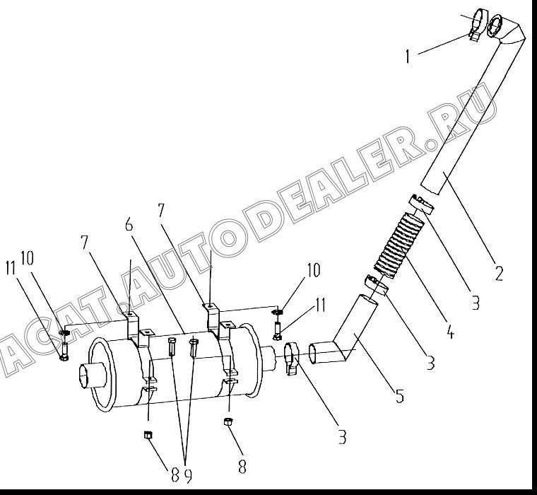 Exhaust Pipe 2CW240 для XCMG XS160, XS190