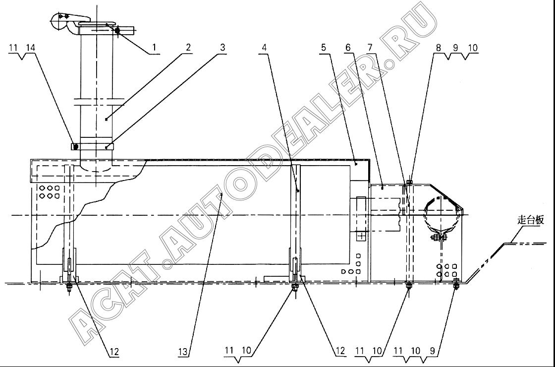 Muffler XZ25K-XYQ для XCMG XZ16K-XZ50K