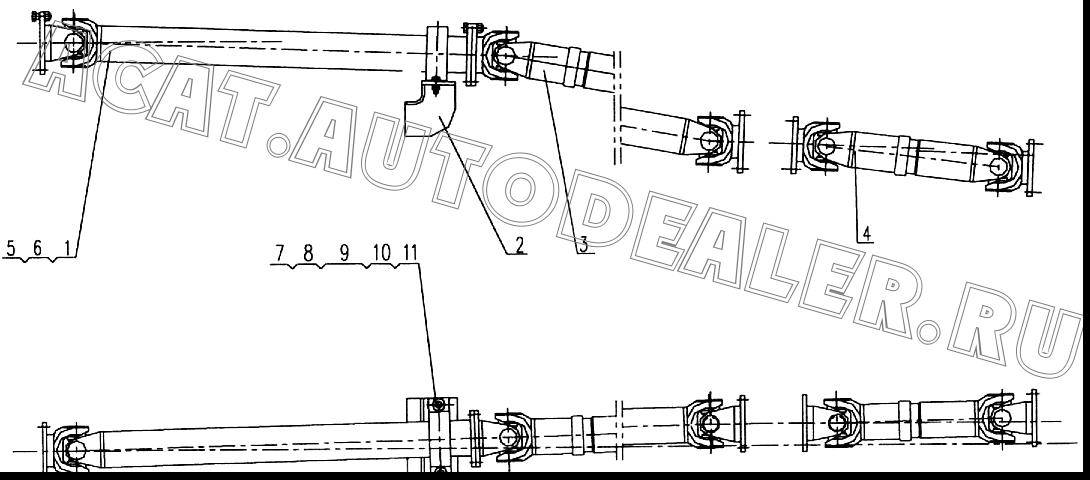 Forepart of transmission shaft XZ50K.53.1B для XCMG XZ50K