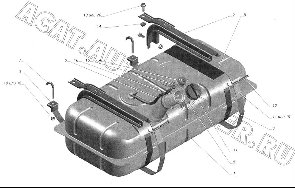 Бак топливный 27527-1101006-10 для Cummins ISF 2.8