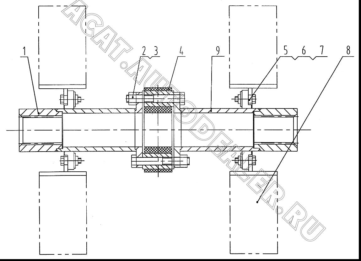 Шлицевой вал 06X0002 для LiuGong CLG 612H