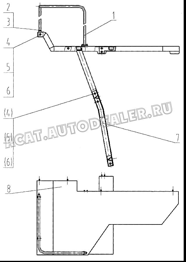 Правый поручень 41D0055 для LiuGong CLG 888