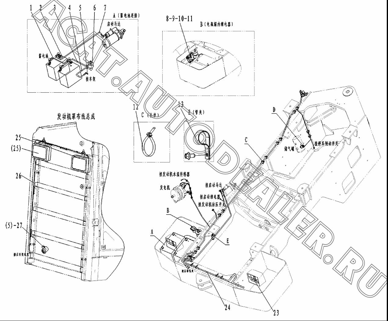 BATTERY CABLE 29370013101 для SDLG LG916