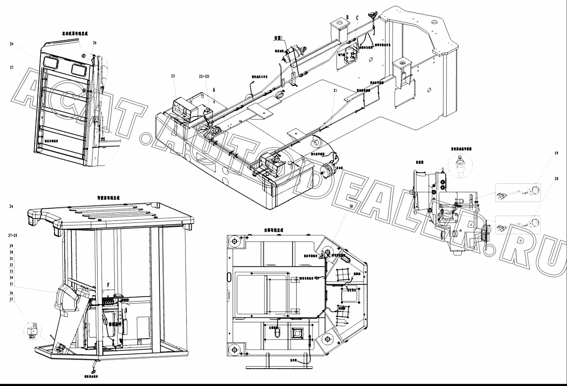 Жгут задней рамы 2937001995 для SDLG LG936L
