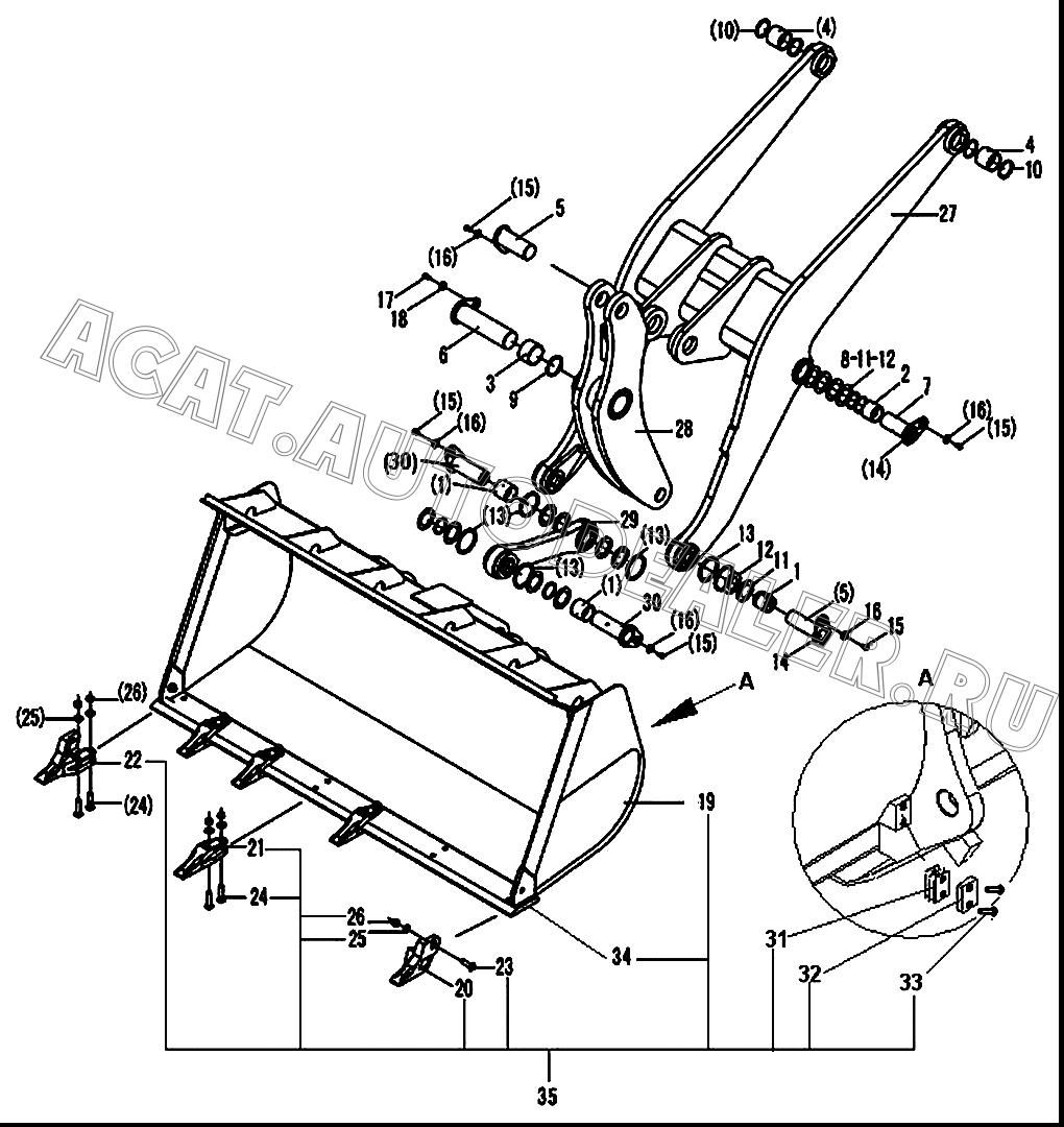 Палец LGB301-60x98x180-40Cr 4043000274 для SDLG LG936L