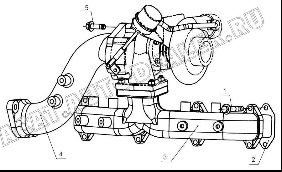 Exhaust manifold D0200-1008101 для Yuchai YC4D
