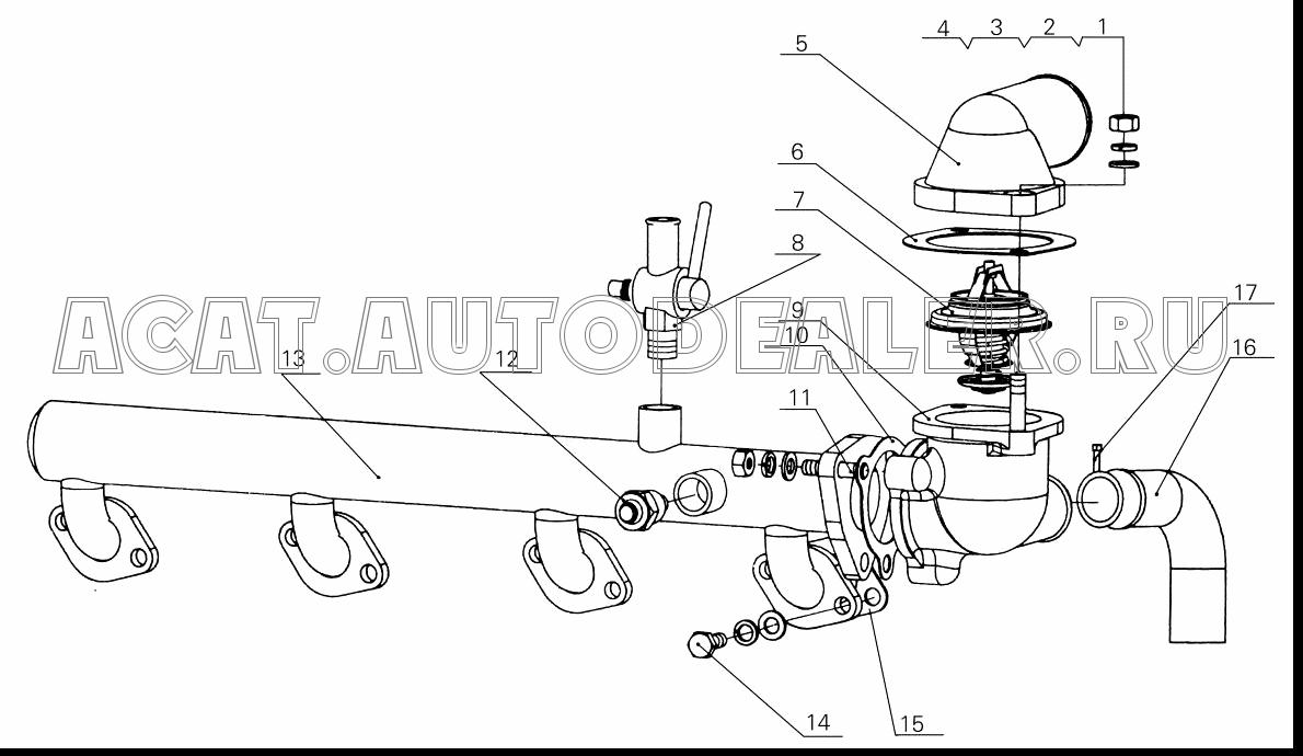 Thermostat cover D30-1303011 для Yuchai YC4D