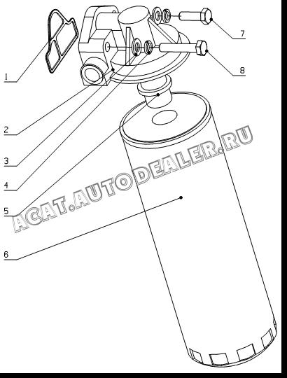 Oil filter seat 430-1012011A для Yuchai YC4E140-30