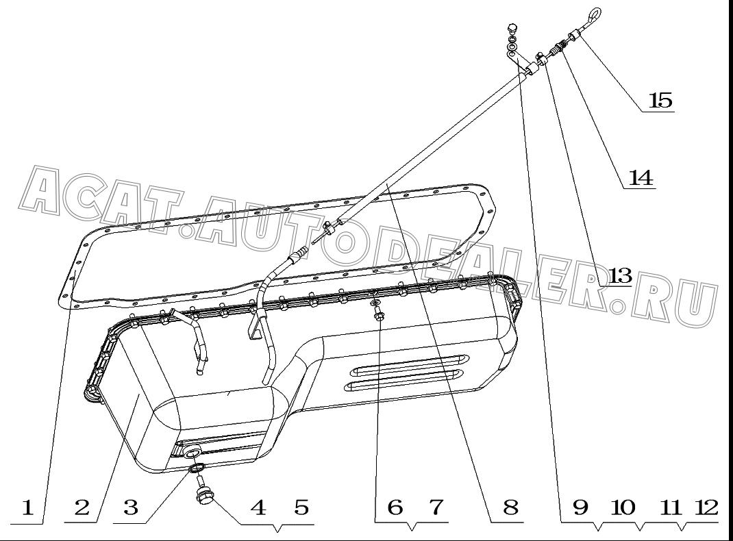 Oil sump gasket 150-1009011A для Yuchai YC6G240-30