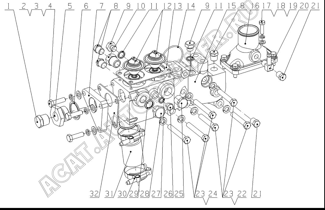Water hole flange 177-1306021 для Yuchai YC6G240-30
