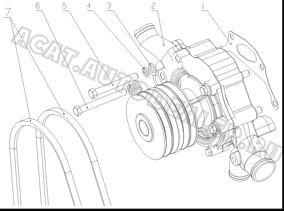 Water pump G3306-1307020C для Yuchai YC6G240-30