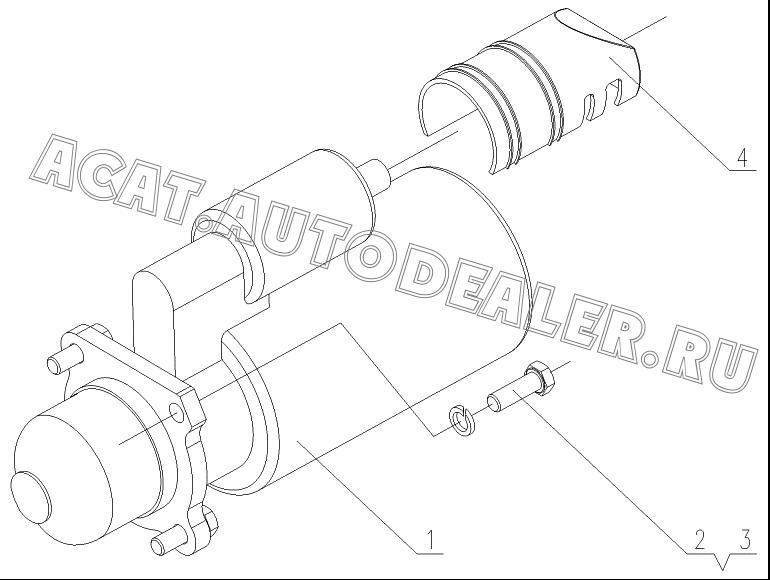 Starter protection cover A3206-3708104 для Yuchai YC6G240-30