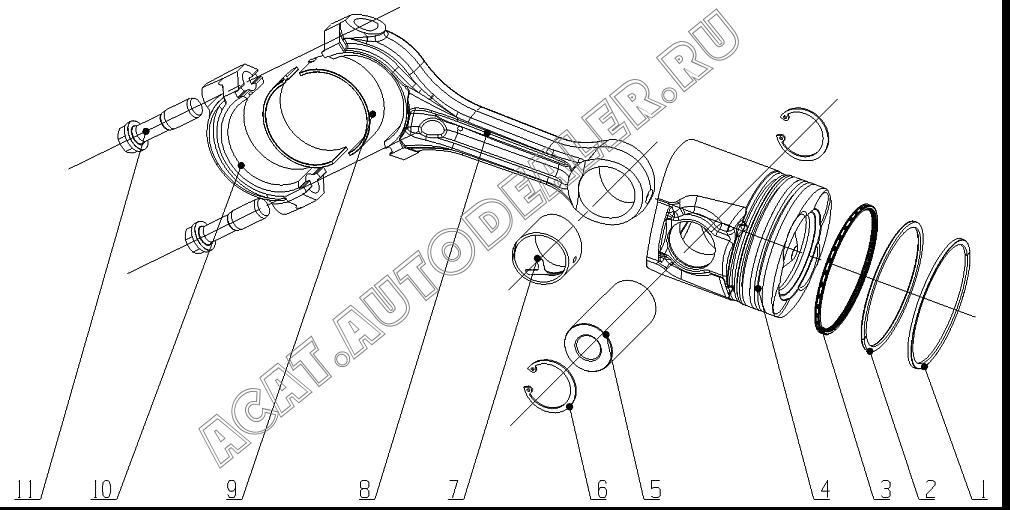Compression ring J5600-1004002 для Yuchai YC6J245-30